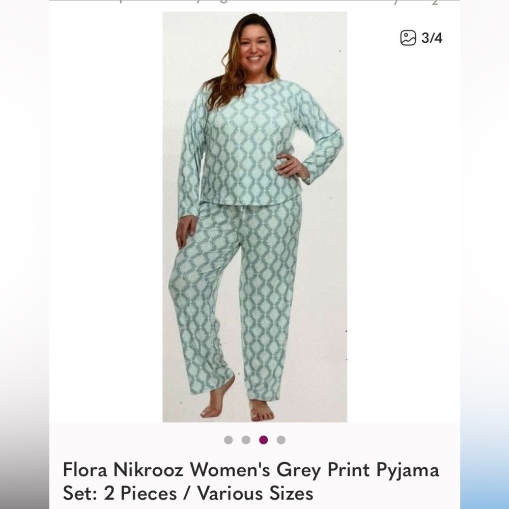 Flora Nikrooz Grey Patterned Pajama Set